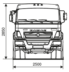 Седельный тягач КАМАЗ 65116-6010-48(A5) габариты, чертеж 2